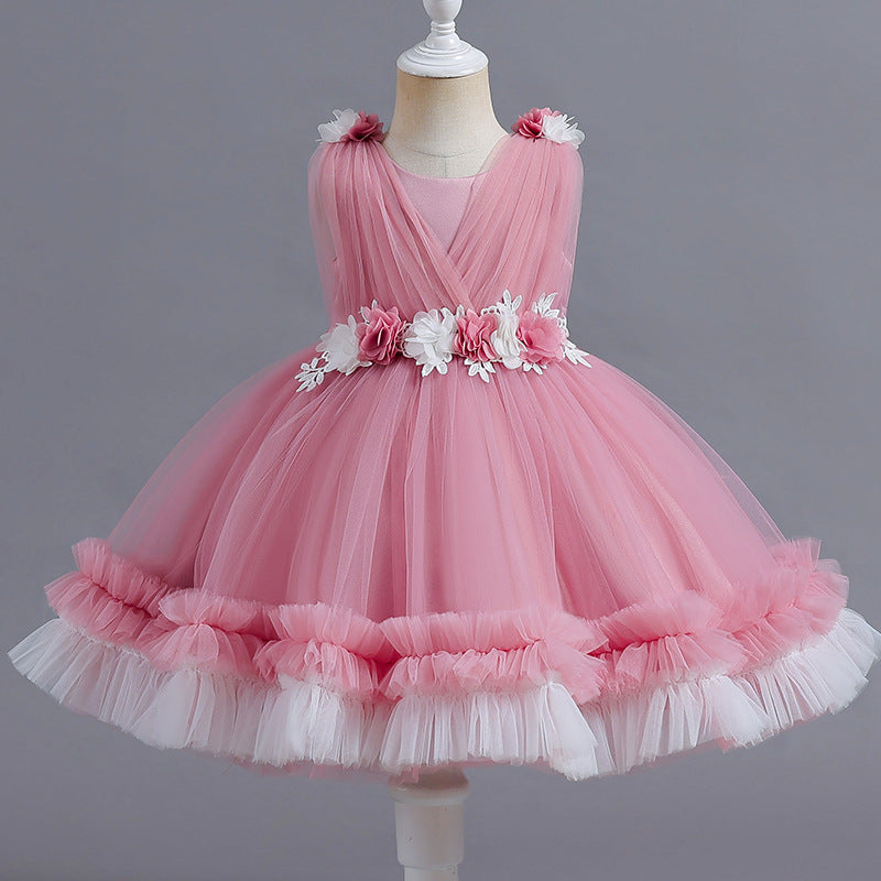 New arrival: children's formal dress - tulle cake skirt princess dress for girls, perfect for flower girls and first birthday celebrations
