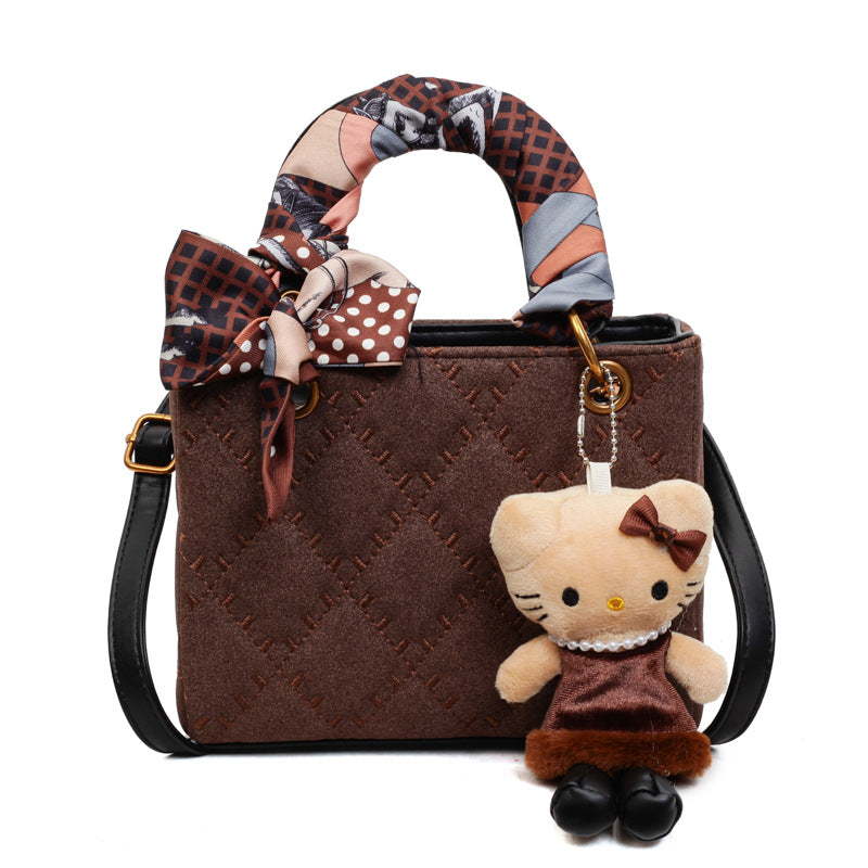 2025 fall/winter new women's handbag - vintage argyle design, light luxury, high-end, stylish commuter shoulder bag