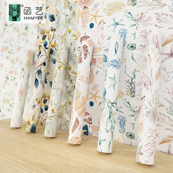 Thickened wallpaper self-adhesive children's bedroom background wall renovation wall sticker waterproof underwater world instant sticker wallpaper wholesale