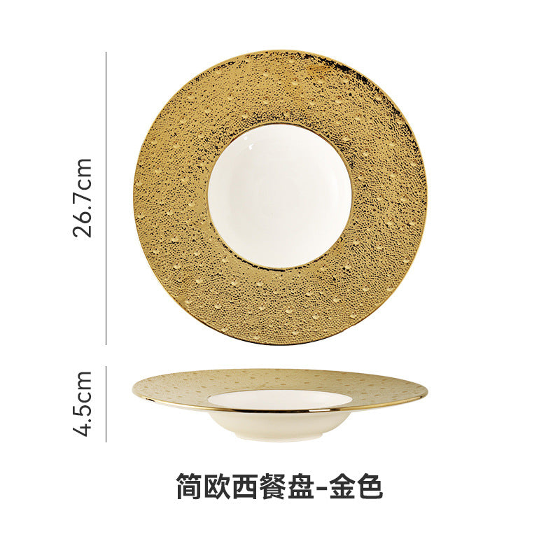 Nordic creative mars crater pasta ceramic plate - restaurant & hotel pasta, dessert, and soup plate - wholesale ceramic
