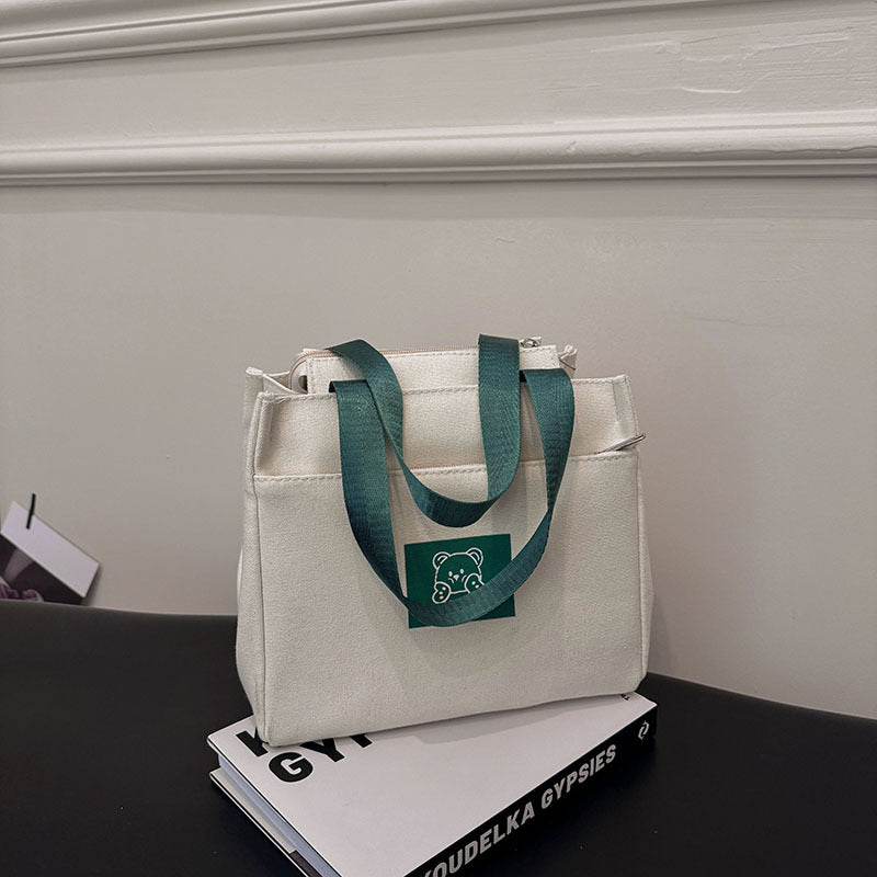 Canvas bag New handbag Bento lunch box Mommy office worker Large capacity commuting Simple versatile shoulder bag