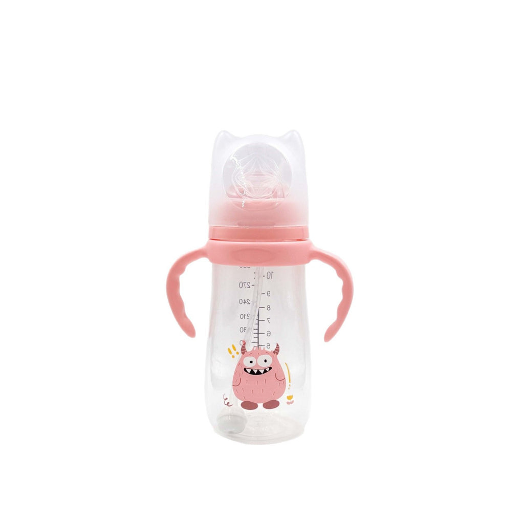 English boxed pacifier 210/240/300ml Monster series with handle PP bottle with straw