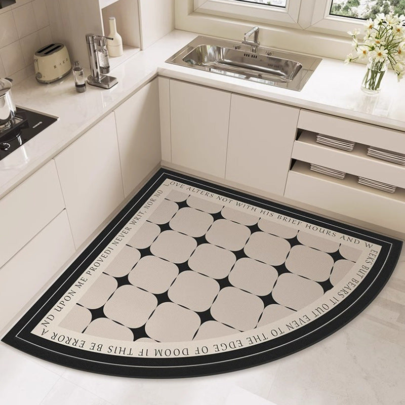 Heart-shaped kitchen mat, diatomaceous earth, non-slip, oil-resistant, wipeable, no-clean, absorbent, household, stain-resistant, floor mat, specialized carpet