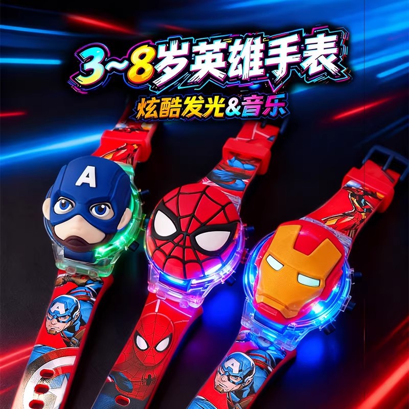 Cartoon electronic watch for girls, cute luminous cinnamoroll kids' toy gift, exquisite present with music and lights