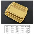Korean style 304 stainless steel rectangular tray, thickened gold-plated bbq plate, serving dish, sushi plate, flat bottom tray, storage tray