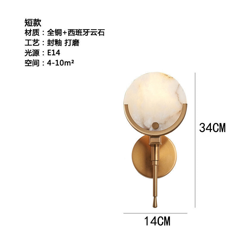accessible luxury designer marble wall lamp bedside postmodern casual bedroom living room background atmosphere lamp