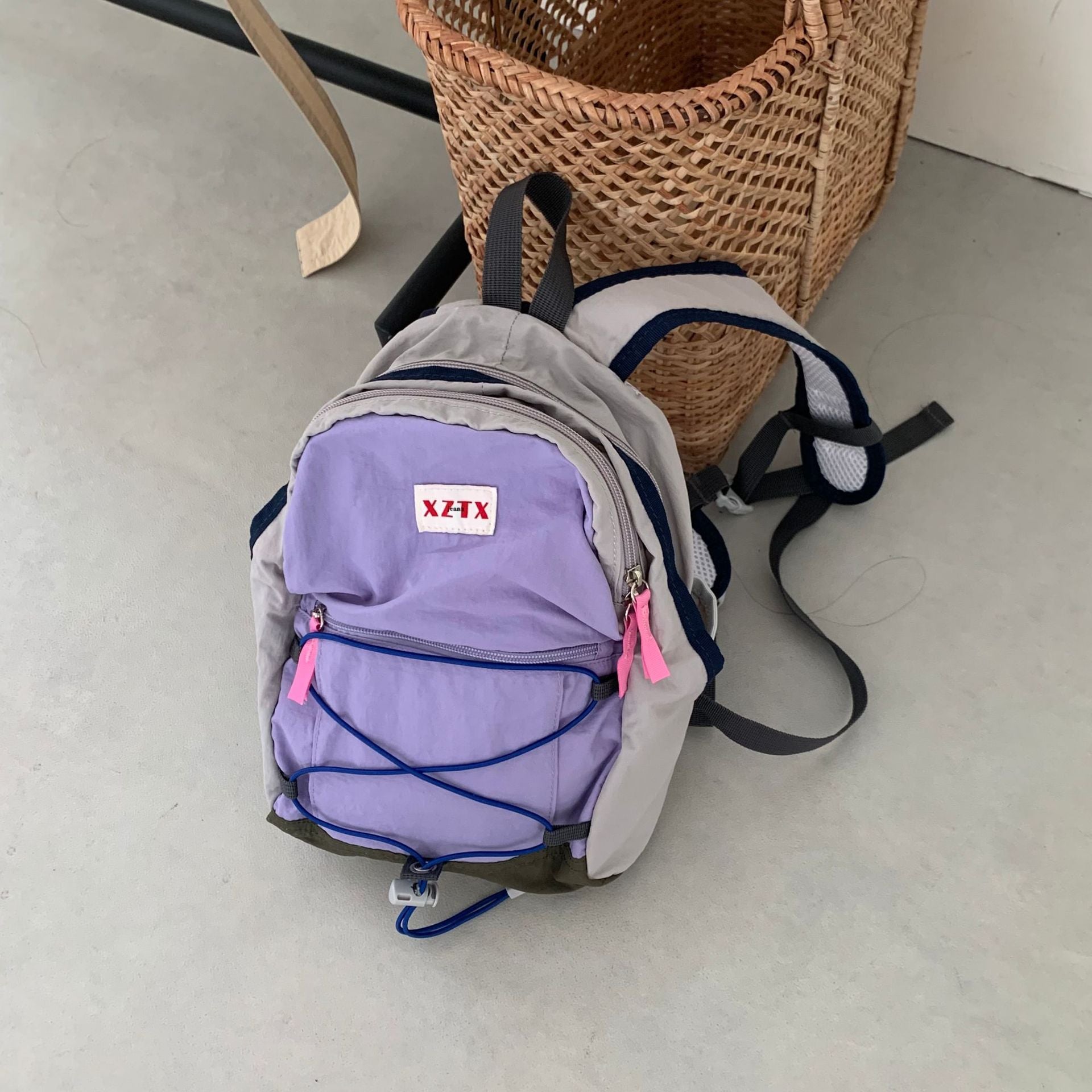 School bag university women's simple backpack nylon mountaineering bag small light cycling sports school bag travel bag