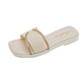Women's slippers 2025 new korean style outdoor wear home flat one-strap sandals beach casual sweet style beach slippers