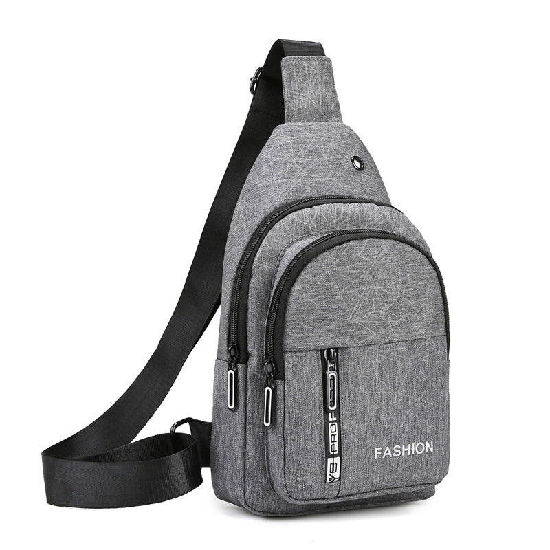 Cross-border breast bag men's factory direct sales casual Korean version trendy Oxford cloth sports small bag shoulder messenger bag fashion backpack