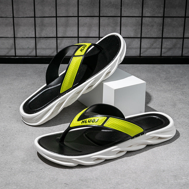 Step on shit touching flip-flops mensummeroutwearclassy non-slip outdoor indoor thick sole beach flip-flops