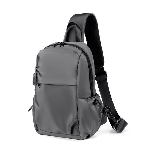 New quality breast bag men's shoulder bag usb charging leisure outdoor sports trendy messenger bag gifts can be printed logo