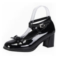 French girl bow mary janes - women's spring/summer 2024 criss-cross ankle strap chunky heel ballet flats
