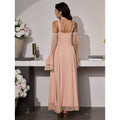 Amazon halter neck bell sleeve elegant dress women's  spring new arrival - slim fit waist dress