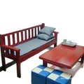 Solid wood sofa - modern minimalist style for small apartments, european-style balcony, bedroom, living room - 3-seater, 4-seater, backrest bench sofa chair