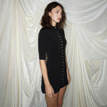 European and american style cross-border  new women's fashion short-sleeve cinched waist single-breasted button sexy slim-fit dress wholesale