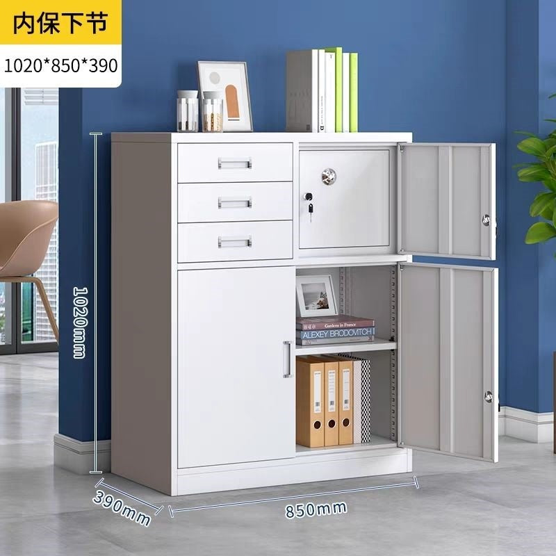 Office filing cabinet, metal cabinet, low cabinet, financial information file cabinet, floor-standing lockable storage cabinet, computer desk side cabinet