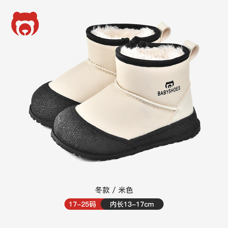 Toddler shoes men autumn winter baby cotton shoes fleece-lined large cotton 0 to 1-3 years old heattech baby girl shoes snow boots