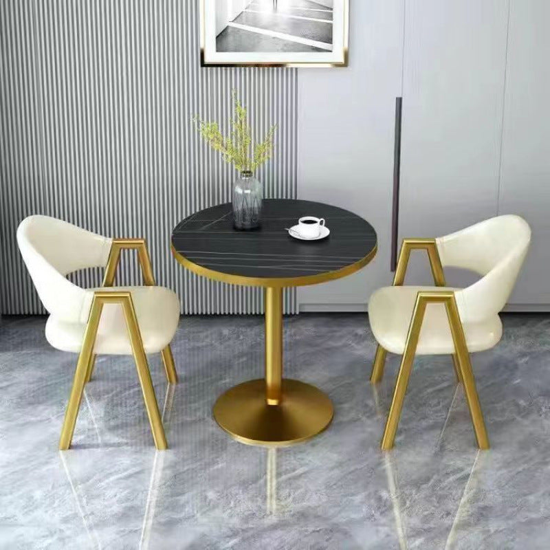 Scandinavian style small round table negotiation table and chair combination balcony for home sales office milk tea shop reception and reception casualcasual