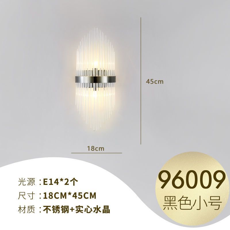 Accessible luxury style crystal wall lamp casual living room tv background wall bedroom bedside corridor aisle staircase wall lamp