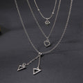 Silver love necklace wholesale new cross-border jewelry niche accessible luxury geometric diamond pendant women's multi-layered sweater chain