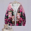 Kids' hoodie jacket, cross-border hot seller: cute cartoon print fashion zip-up hoodie for girls, dropshipping available