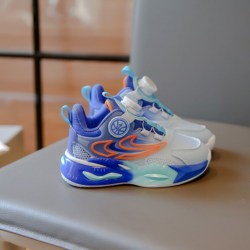 Boys' athletic shoes -  spring/autumn new collection - kids' basketball shoes with rotating buckle - boys' running shoes - girls' chunky sneakers