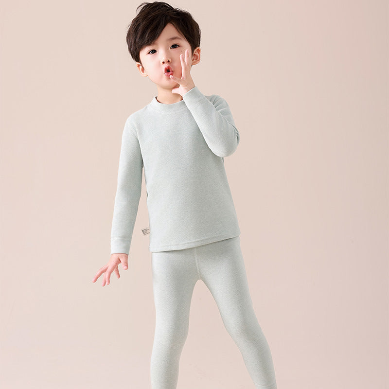 Kids silk cashmere boneless autumn clothes and long johns boys and girls home clothes baby heattechintimatessuit type a wholesale