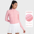 Vertical rib 2.0 high elastic tight moisture-absorbing yoga outwear sports running zipper shortjacketdaw006