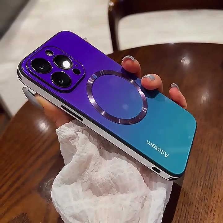 Suitable for iphone16promax gradient glass magnetic mate70 mobile phone case apple 15 lens film all-inclusive