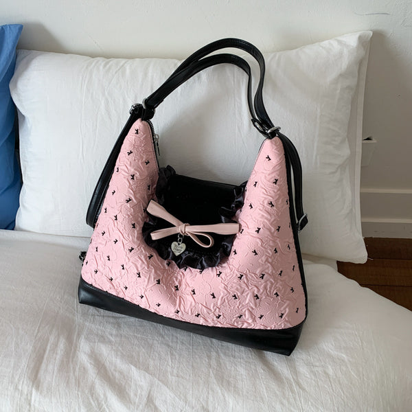 Fashion commuter large-capacity bag women's 2025 new lightweight and versatile multi-purpose double shoulder back bag single shoulder tote bag