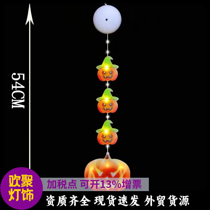 New Halloween suction cup hanging light led ghost festival window light pumpkin spider ghost battery box suction cup lights string