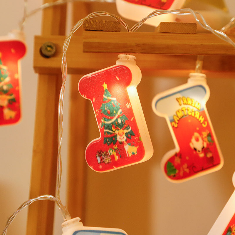 Christmas decorative lights flashing lights string lights hollowed out elk hanging lights girl room layout atmosphere trunk atmosphere