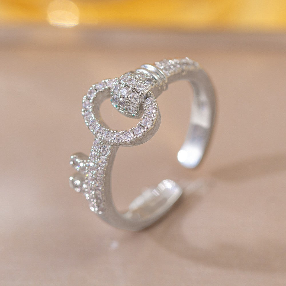 hot-selling design, full of diamonds, inlaid with zircons, exquisite women's openable adjustable rings, popular fashion accessories