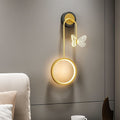 Led modern casualaccessible luxury pastoral for home hotel engineering butterfly gold black wall lamp scandinavian background wall bedside