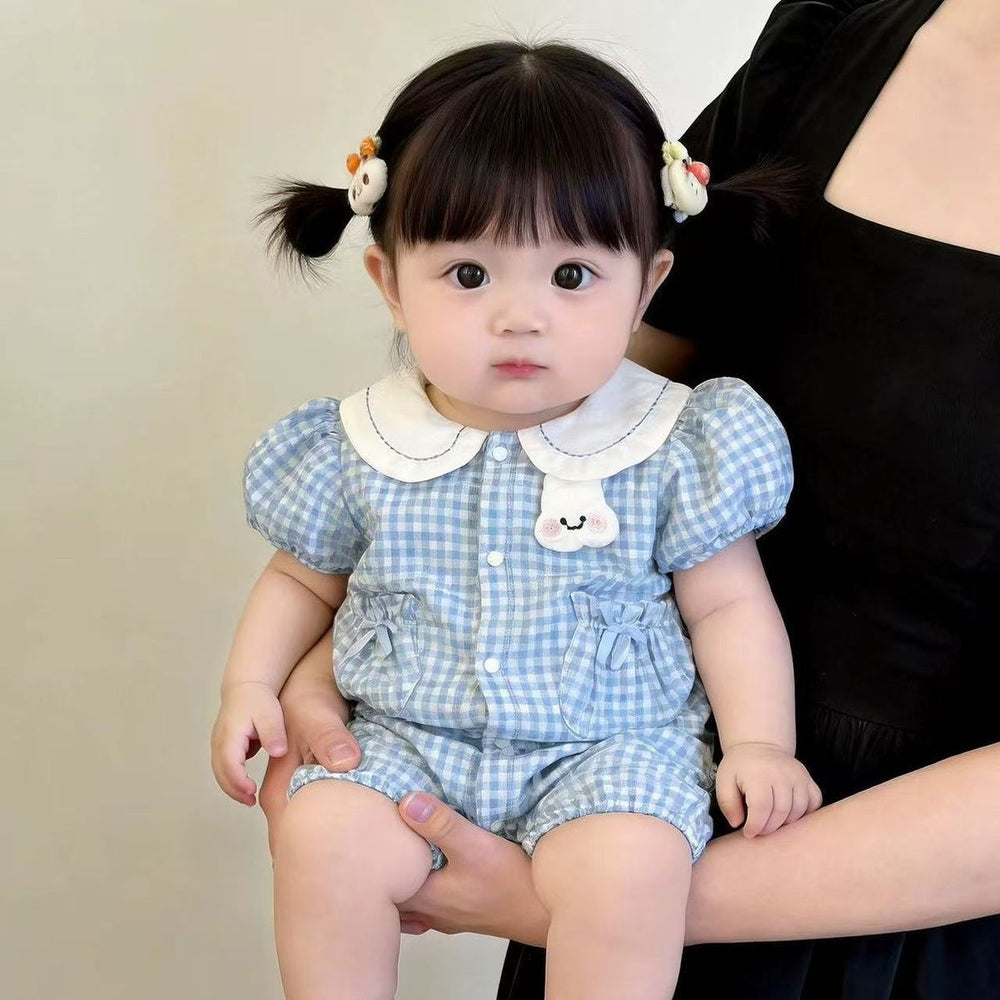 Summer super cute baby clothes summer clothes for small months to go out cute western style baby girl thin short-sleeved one-piece
