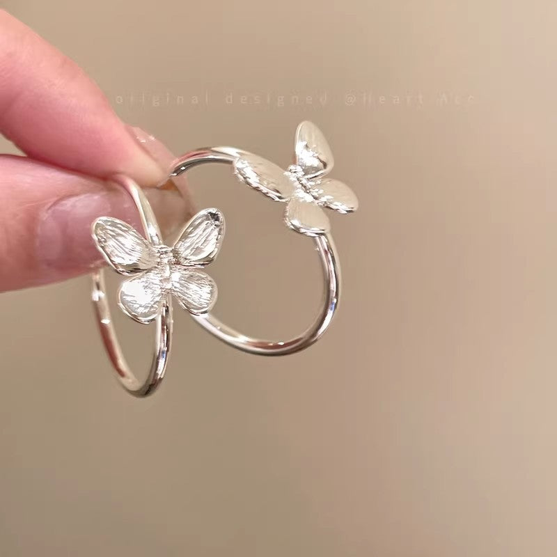 Super fairy butterfly c-shaped earrings for women frenchcasualclassy plain hoop earrings accessible luxurypopular cold style elegant earrings