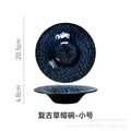 Japanese retro kiln-change high-value western food soup plate business hotel restaurant high-grade creative straw hat plate deep plate