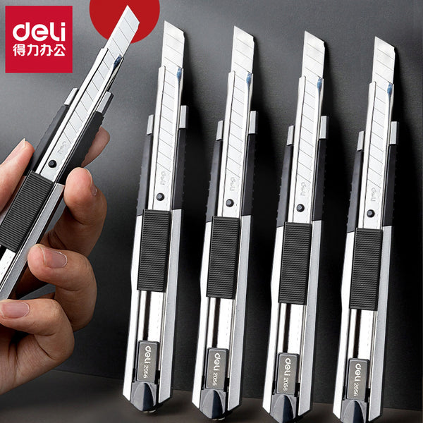 Deli utility knife 2056 small art knife, zinc alloy knife shell, small paper knife, high carbon steel sharper