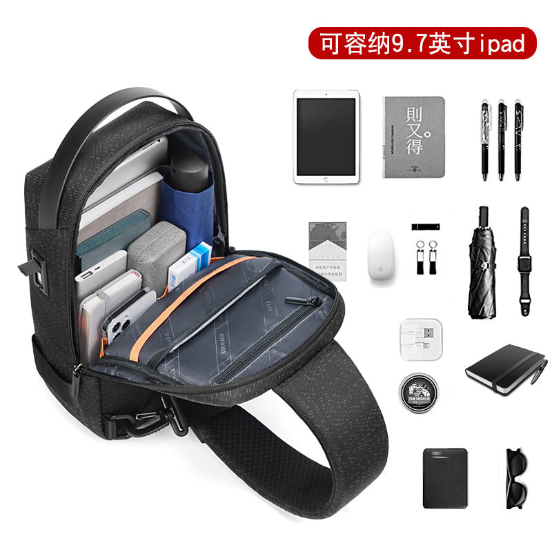 New men's shoulder bag casual Korean version diagonal hanging business men's satchel waterproof shoulder messenger bag men's breast bag