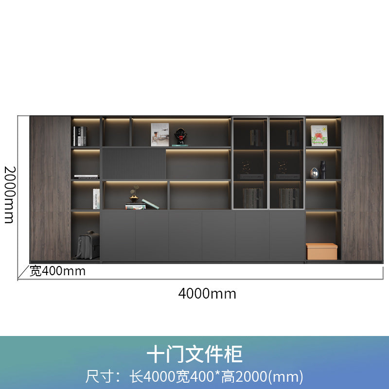 Boss office background cabinet bookcase file cabinet wooden information cabinet storage cabinet wall floor cabinet office furniture