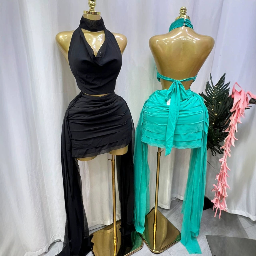 African european and american cross-border cut out backless dress