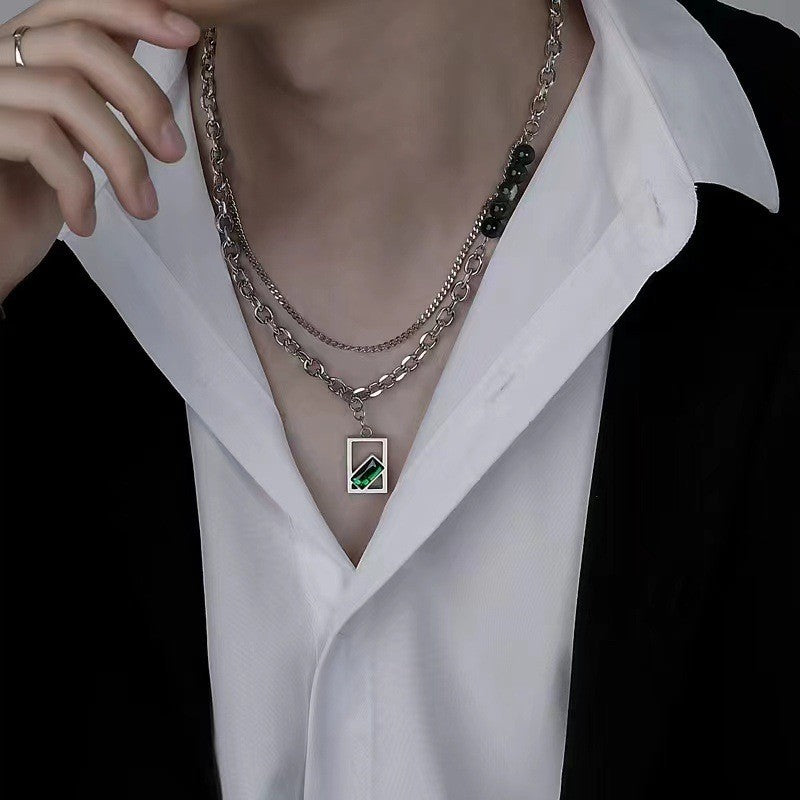 Men's titanium steel necklace chain - fade-resistant, 2025 new arrival, minimalist, versatile, high-end jewelry, trendy & popular accessory