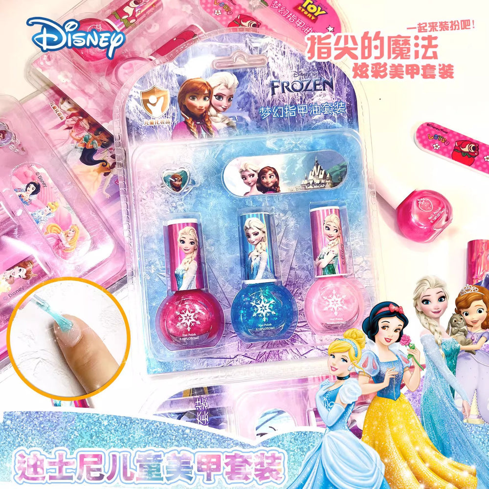 Sanrio frozen nail art stickers makeup toys - eco-friendly, harmless, quick-drying, peel-off kids' nail polish set