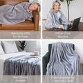 Flannel home wearable blanket - cozy, soft throw blanket for sofa, bed, adult gift, and outdoor cape