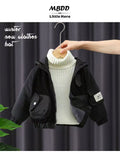 Fleece-linedoutwearnew arrival style kids wear autumn winterthickenedjacket baby winter clothes handsome winter