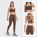 Pilates yoga suit women's cross back push up bubble wrap sports intimates naked hip lifting yoga fitness pants