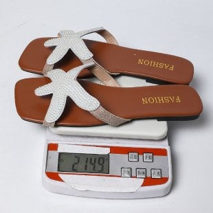 Plus size women's sandals for export - vacation-ready beach sandals with starfish accents, lightweight and easy to wear, beaded slides