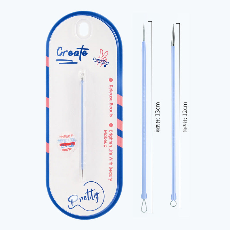 Colorful fenling stainless steel acne needle hygiene quickly t-zone care facial acne needle dual-purpose sharp acne needle
