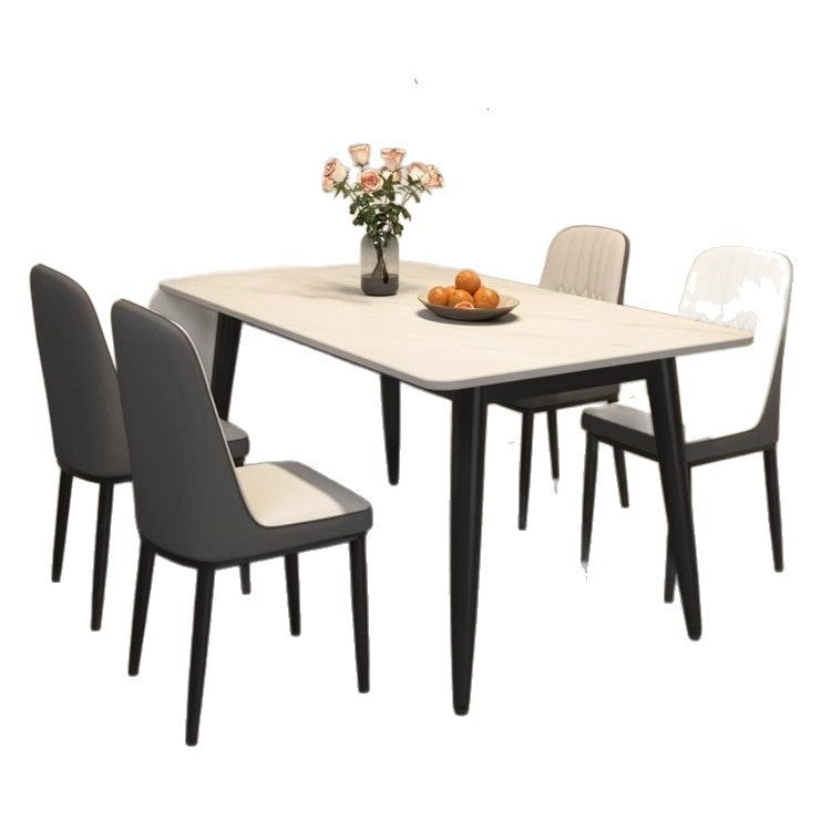 Dining table and chairs slate for home small apartment matte thickened dining table modern casualaccessible luxury rectangular dining table and chair combination