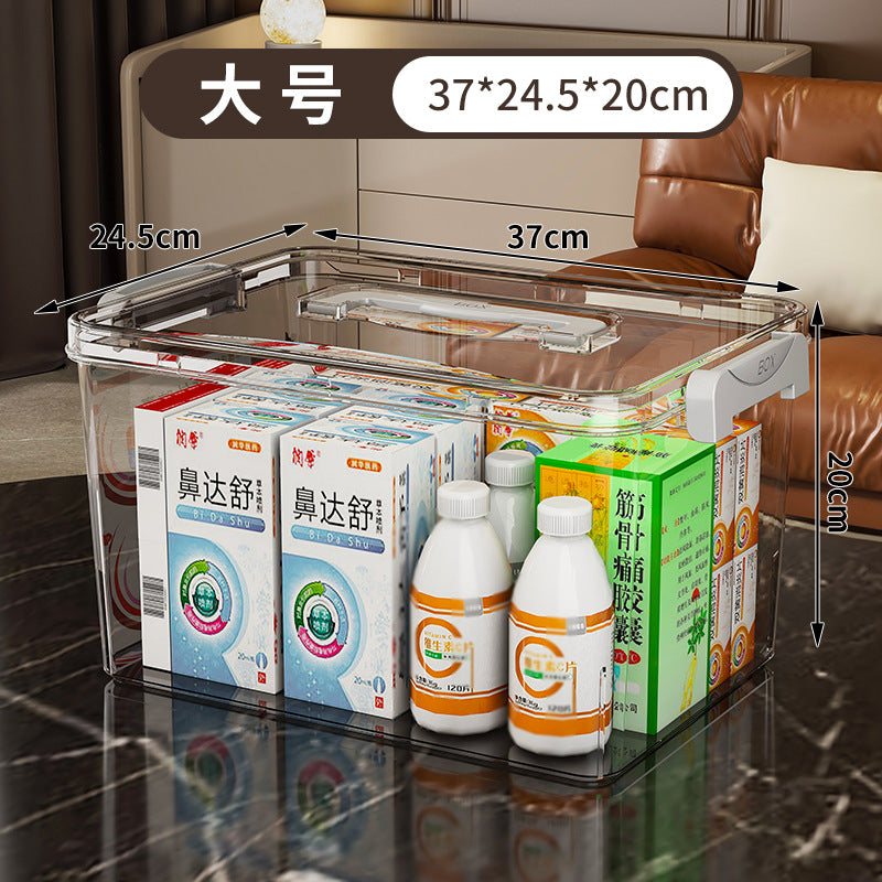 Portable multi-layer family pack, drug storage box, children's medicine, first aid medicine, dustproof medical box, thickened storage small medicine box